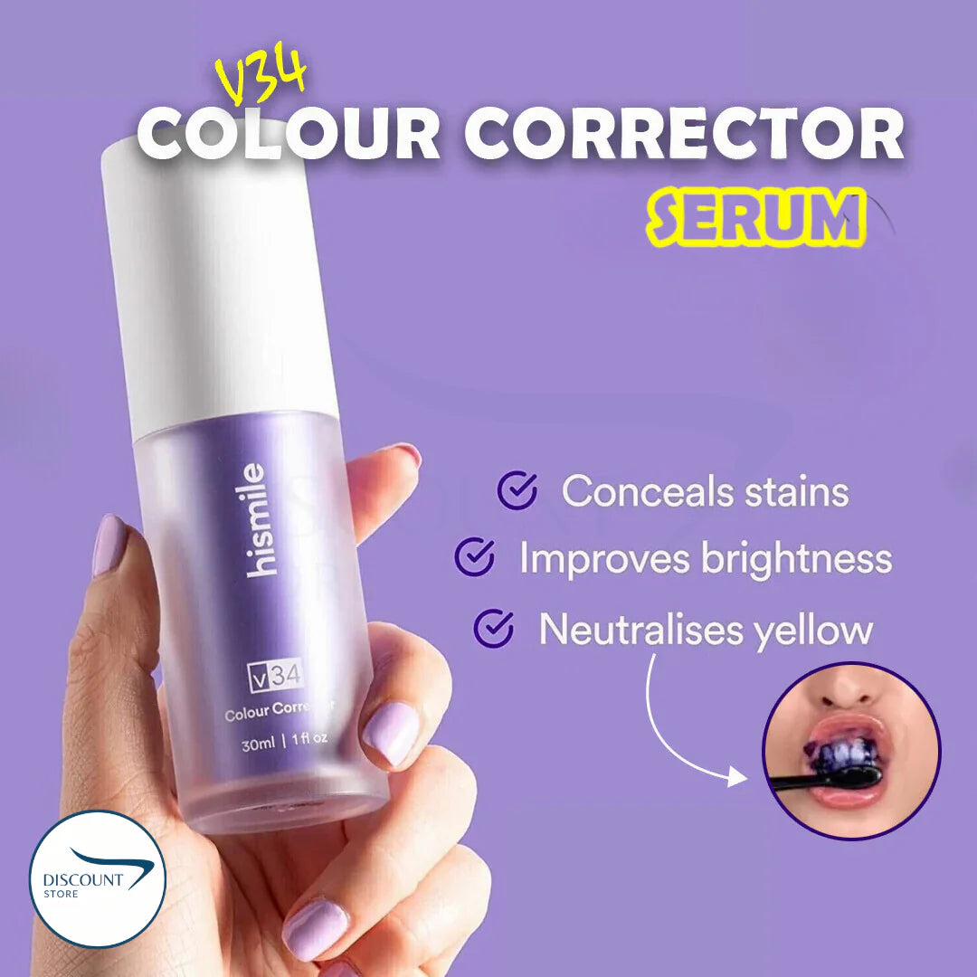 Hismile V34 Colour Corrector + Teeth Whitening Powder By Glutanutrix Teeth Whitening Powder By Glutanutrix